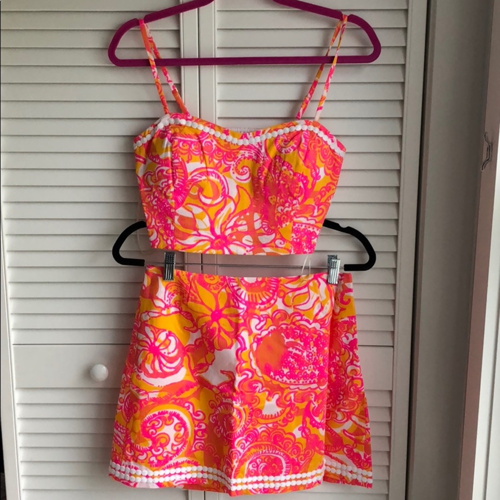 Lilly Pulitzer Marbella Crop Top Set NOT WORN